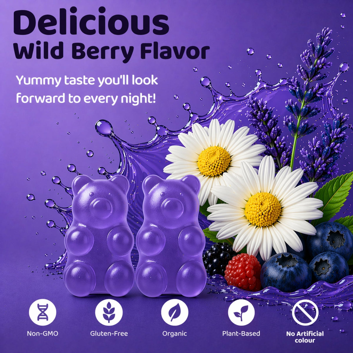 Purna Melatonin Gummies – Wild Berry Flavor | Better Sleep & Relaxation | 30 Vegan Gummies