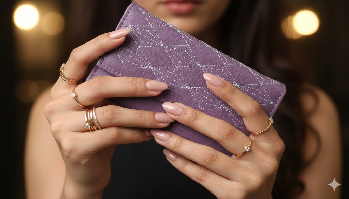 Women's Faux Leather Diamond Stitch Wallet