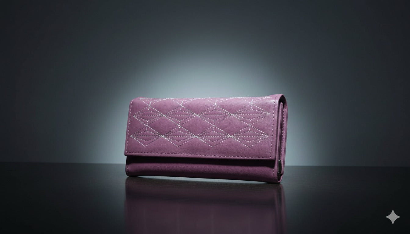 Women's Faux Leather Diamond Stitch Wallet