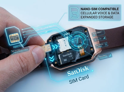 Smartwatch with SIM & Memory Card Slot and Camera Support_PTM