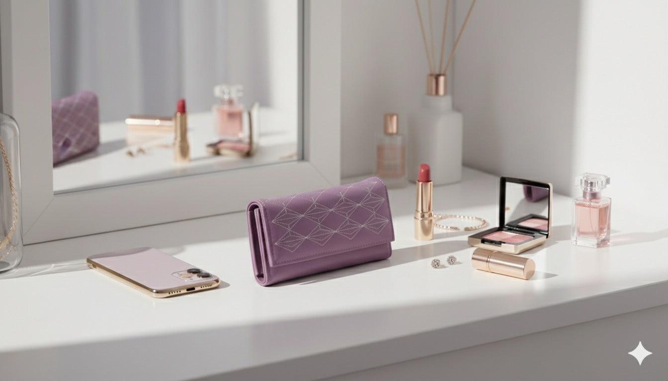 Women's Faux Leather Diamond Stitch Wallet