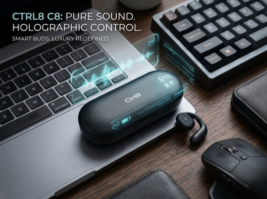 Ctrl8_X29_Open Ear Headphones with Digital Display Charging Case True Earbuds