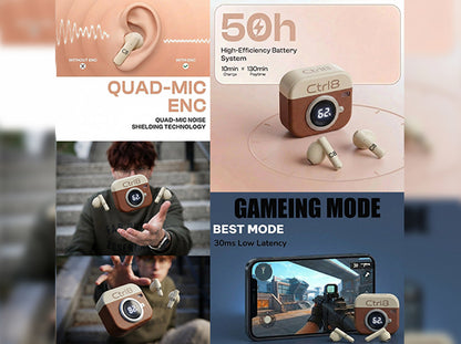 Ctrl8_Q86_Retro Camera Design Portable TWS Wireless Earbuds